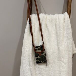 Maurices Camouflage Belt Bag with Brown Strap